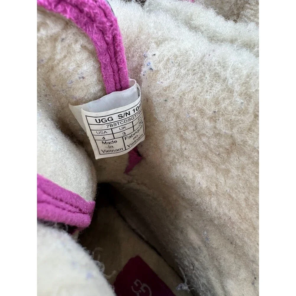UGG Butte II Fuchsia Waterproof Shearling Snow Boots Kids Girls 4